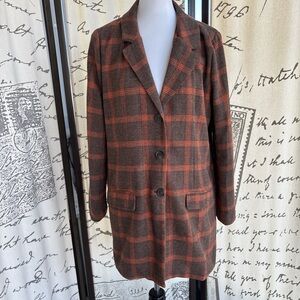 NWT BB Dakota Steve Madden Brown plaid coat